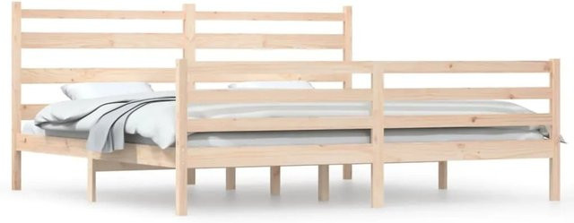 vidaXL Massivholzbett aus Kiefer in Braun mit rustikaler Optik B/T/H: 200 x 200 x 206 cm - Bild 1