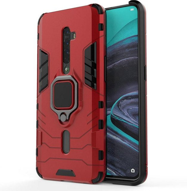 Oppo Reno 2 3D Ring Armor Handyhülle in Rot mit Halterung für Oppo Reno2 Z F CPH1907 PCKM00 PCKT00 A9 A5 - Bild 1