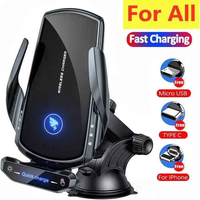 Opansten Magnetisches Kabelloses Ladegerät für das Auto mit 15W Schnellladefunktion für iPhone, Xiaomi, Samsung und Huawei in Schwarz oder Silber - Bild 1