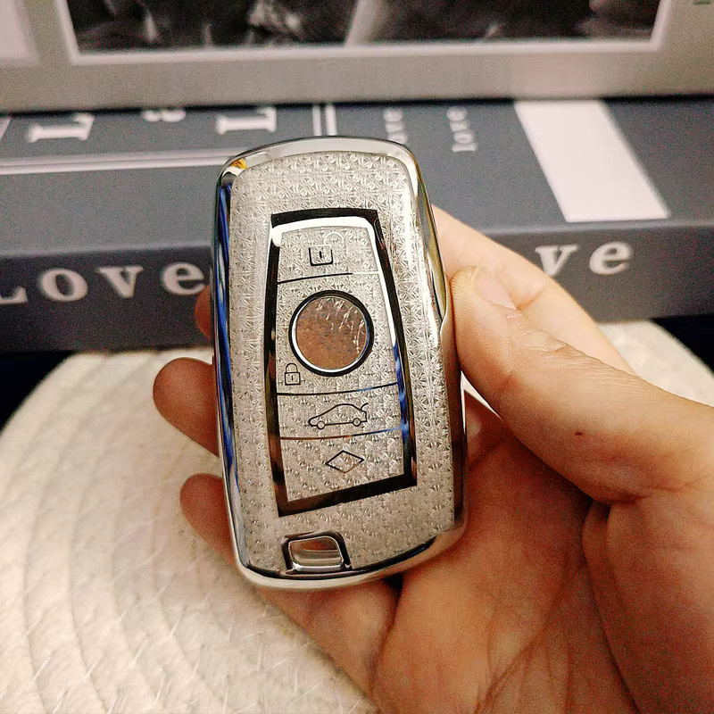ICAR White Diamond TPU Autoschlüssel Etui für BMW 1er 3er 5er X3 X4 F20 F30 G20 F31 F34 F10 G30 F11 F25 Fernbedienung Schlüsselhülle in Weiß - Bild 2