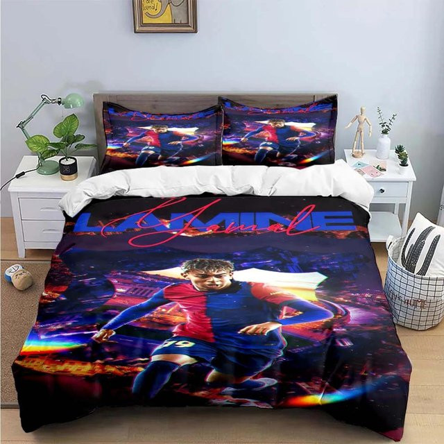 LjqFourteen Bettwäsche-Set Spanien Fußball Lamine Yamal Design, Mehrfarbig, B/H: 200 x 200 cm - Bild 1