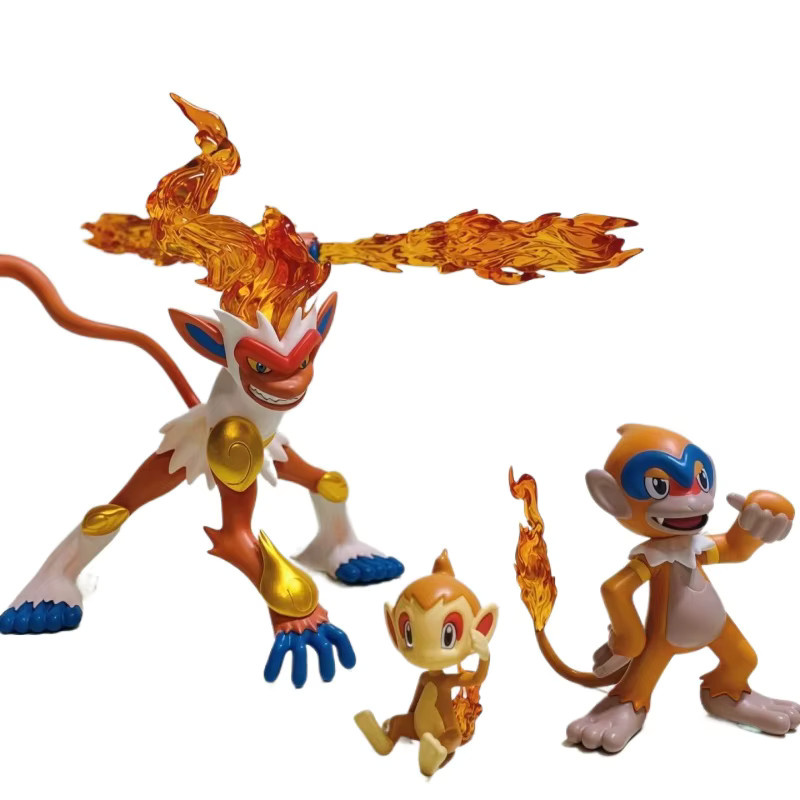 Bandai Pokémon Chimchar Monferno Infernape Evolution Set, Anime Figur Modell Statue - Bild 2