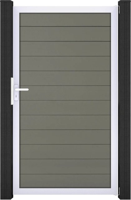 GroJa Solid Steckzauntor Grau Rahmen EV1 B: 100 cm, H: 180 cm - Bild 1