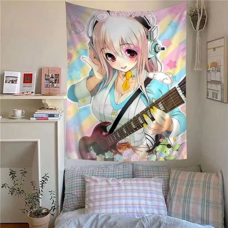 VIKAMA Supersonic Girl Anime-Wandteppich, ästhetischer Wandbehang in Multicolour, B/H: 60 x 40 cm - Bild 1