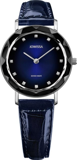 Jowissa Armbanduhr, Quarz, Edelstahl, Blau, Leder, 30 mm, Damen - Bild 1