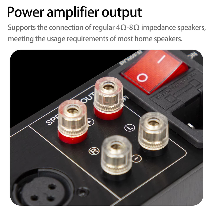 YJCO D325JPRO Audio HiFi Röhrenverstärker mit Bluetooth, TPA3255, VU-Meter und 6J1 Röhren-Vorverstärker in Schwarz - Bild 5