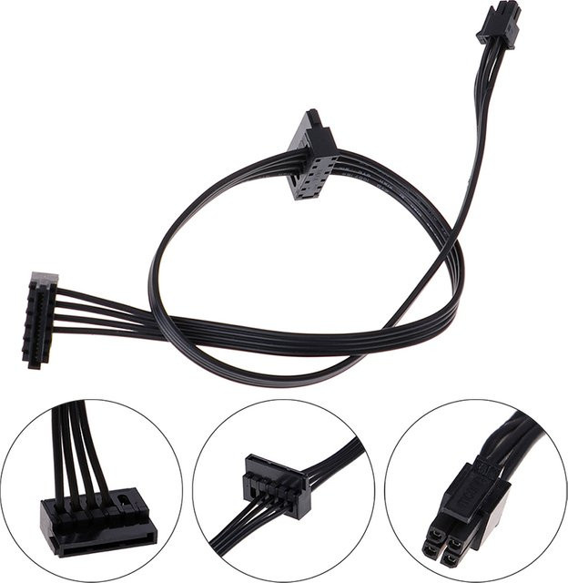 Lenovo Mini 4 Pin auf 2 SATA SSD Netzteilkabel in Schwarz, Länge: 45 cm - Bild 1