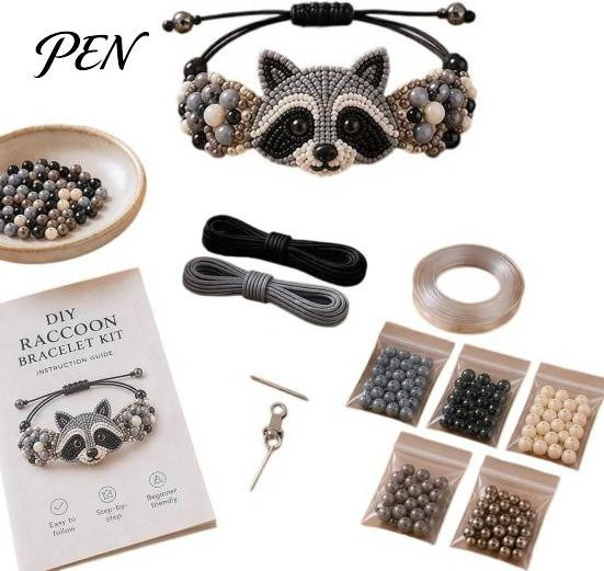 Wangmingyuan DIY Perlenherstellung Set, Schmuck Basteln, mit Tier-Anhängern, Bunt / Mehrfarbig - Bild 1
