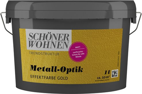 Schöner Wohnen Effektfarbe Trendstruktur in Metall-Optik, goldfarben, 1 l - Bild 1