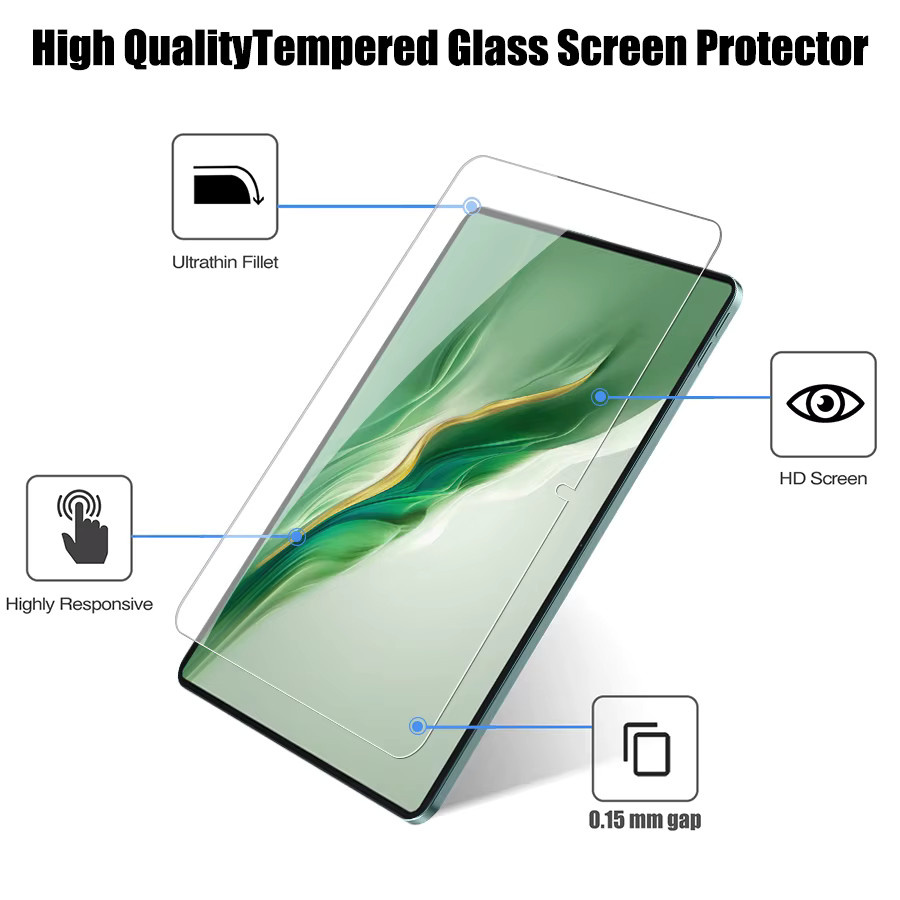 2er-Pack Displayschutzfolie aus gehärtetem Glas für Honor Magicpad 2 2024 12,3 Zoll in Transparent - Bild 2