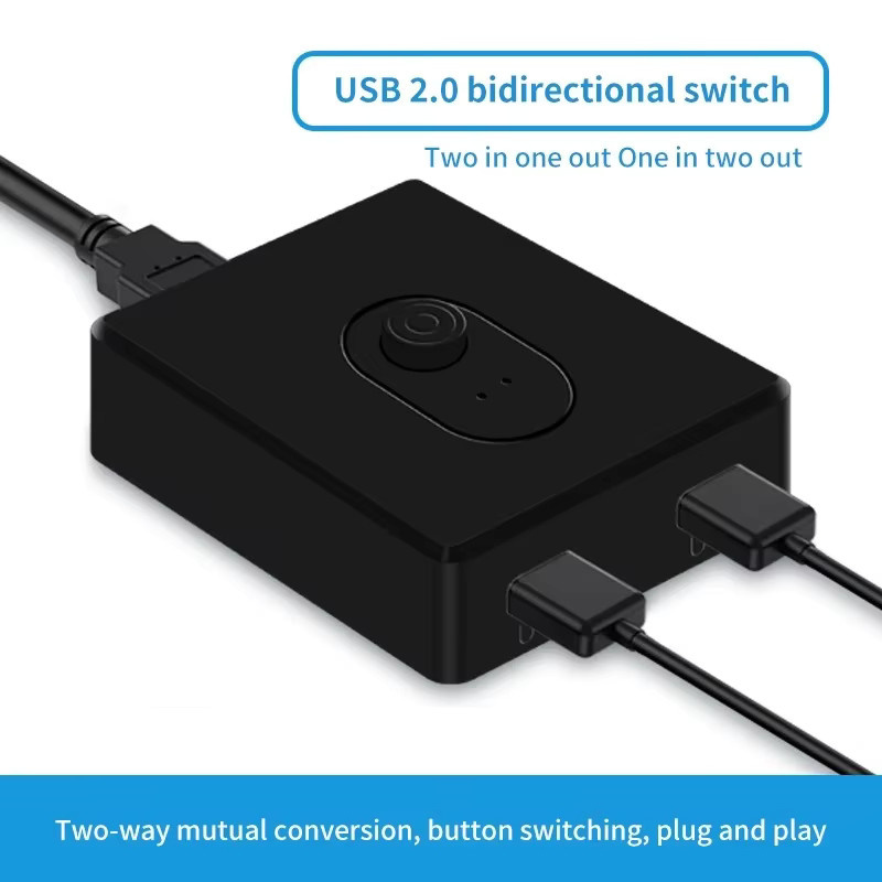 FENGKUABAO USB 3.0 KVM Switch Bidirektionaler USB Hub und Switcher für PC, Tastatur, Maus und Drucker, Schwarz - Bild 4