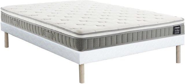Ysmée Hybrid-Bett mit Matratze und Lattenrost in Weiß, B/T: 140 x 190 cm - Bild 1