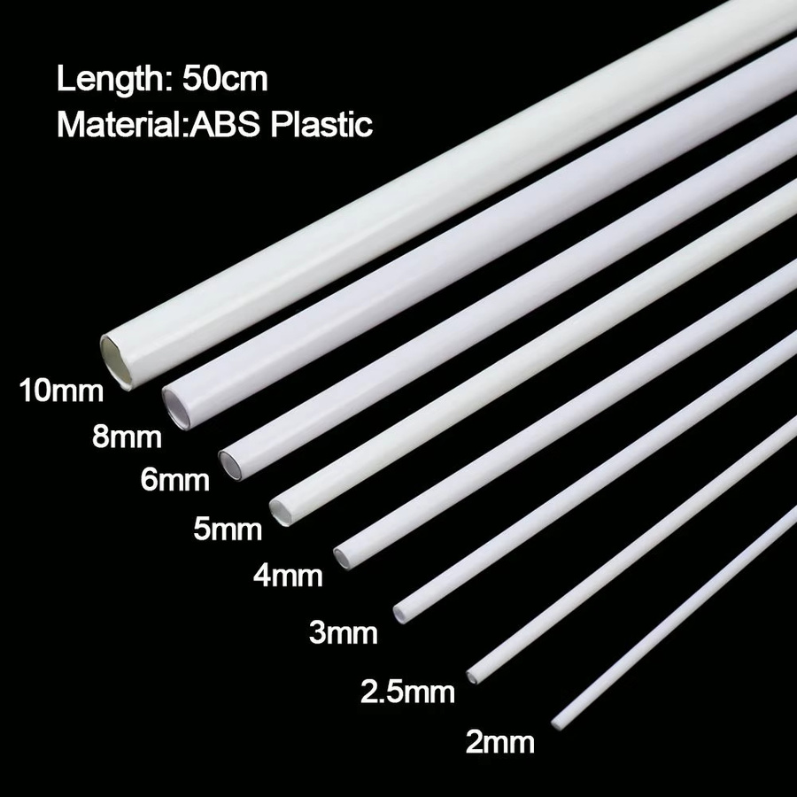 10 Stück Rundrohr Kunststoff Hohlrohr in Weiß für DIY Modellbau und Sandtisch, Durchmesser: 2 mm bis 10 mm - Bild 5