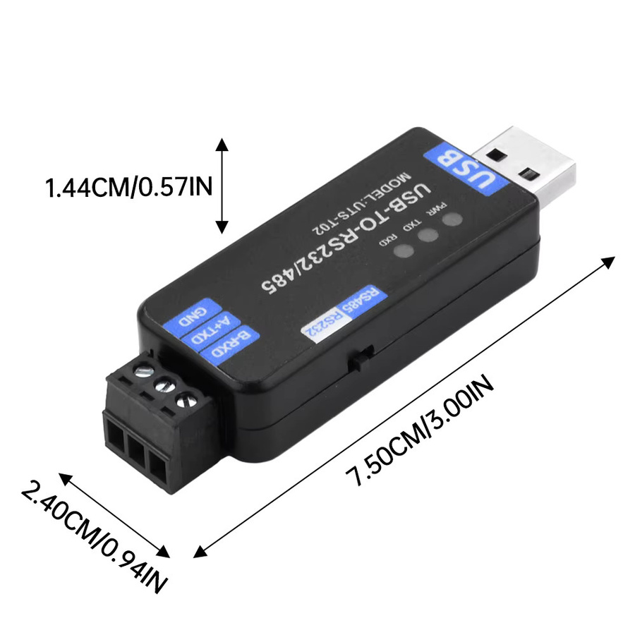 diymore USB zu RS485 und RS232 Konvertermodul mit CH343G-Chip in Schwarz für Windows, MacOS und Linux - Bild 2