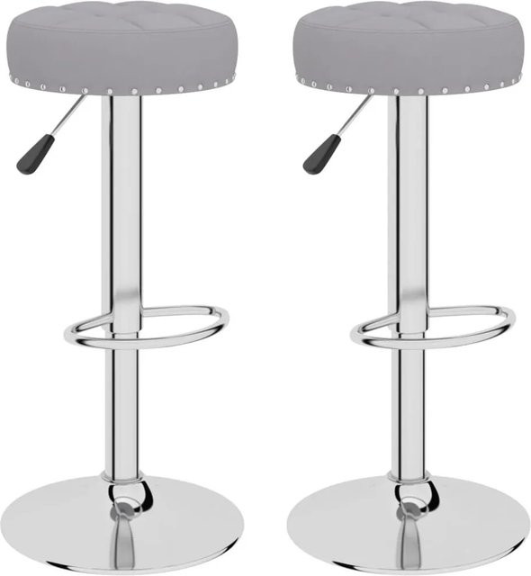 DELUKE Barhocker KENTR 2er Set, höhenverstellbare Barstühle aus grauem Stoff, drehbar für Küche und Hausbar - Bild 1