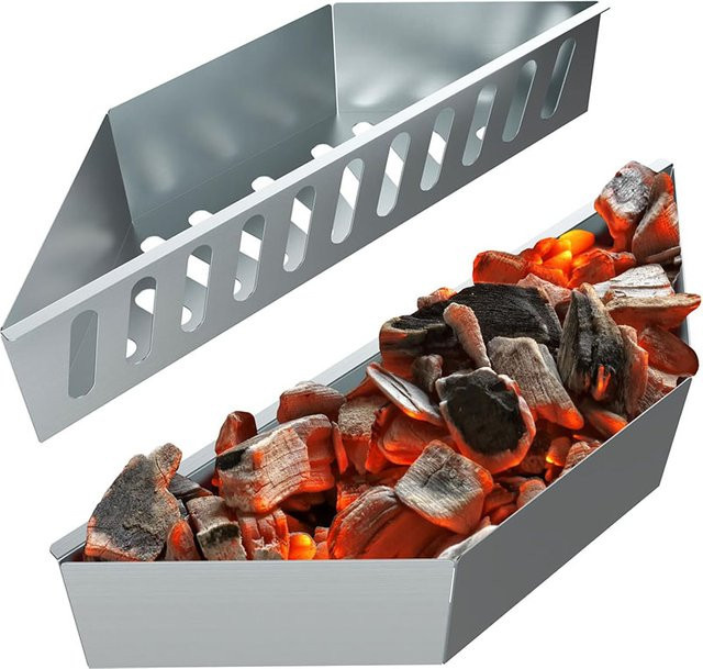 Char Holder Holzkohlekorb aus Edelstahl in Silber kompatibel mit Weber Grillzubehör LMETJMA - Bild 1