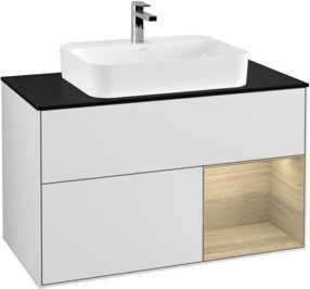 V&B Waschtischunterschrank Finion 100 Wandbeleuchtung in Weiß lackiert B/T/H: 100 x 50,1 x 50,1 cm - Bild 1