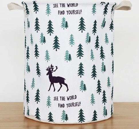 Faltbarer Aufbewahrungseimer von Yiran Furniture aus Baumwollstoff in Weiß mit Griffen für Kleidung und Spielzeug