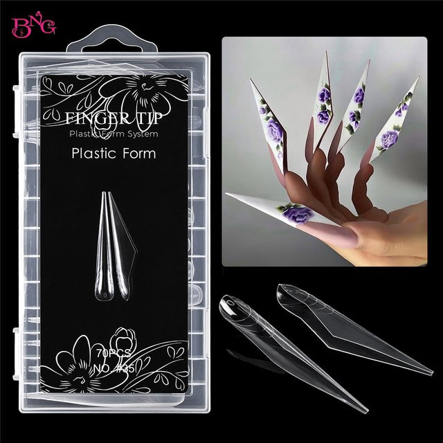 BNG Stiletto-Schmetterlingsflügel-Pfeilnagel, zwei Formen für Poly-Verlängerungsgel - Bild 1