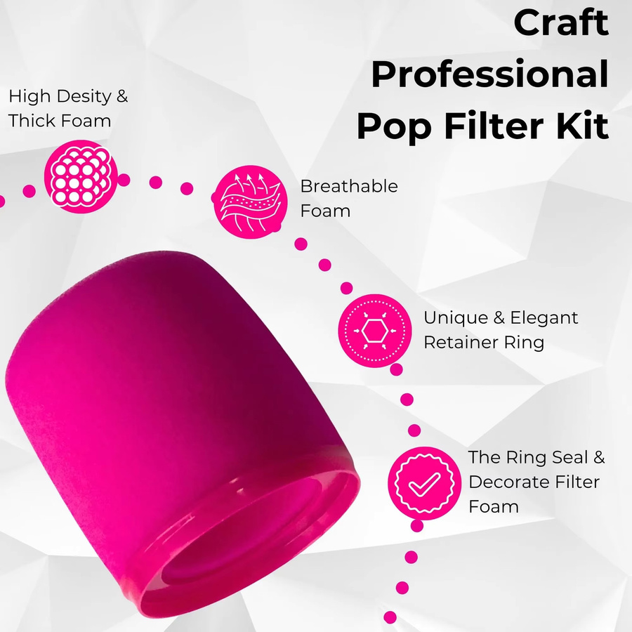 Shure MV7 Mikrofon-Schaumstoff Pop-Filter-Ersatz für MV7, MV7+, MV7i und MV7x in Blue-Violet und Pink - Bild 3