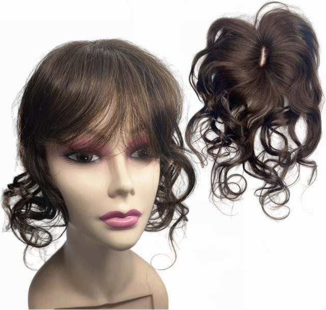 Anemone Clip-in-Topper mit Pony, Echthaar, 35 cm, Damen - Bild 1
