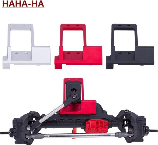 MALOM RC CNC Aluminium SCX10 III Vorderachse BTA Servohalterung, 1:10, Schwarz, Metall - Bild 1