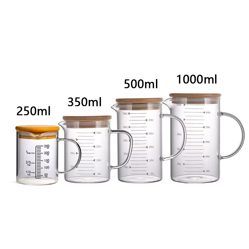 YWDL Glas-Messbecher mit Deckel und Griff, transparent, 250 ml - Bild 6