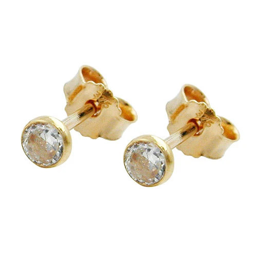Colfem Ohrstecker, 375 Gold, Zirkonia, 3mm, Unisex - Bild 1