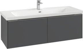 Villeroy & Boch Waschtischunterschrank Subway 3.0 Wandhängend in Rot und Grau mit LED-Beleuchtung, B/T/H: 127,2 x 42,9 x 47,8 cm - Bild 1