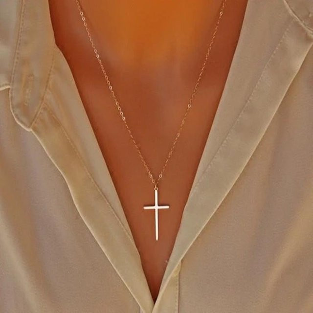 Lucky Star Jewelry Halskette mit Kreuz-Anhänger, 925 Silber, Damen - Bild 1