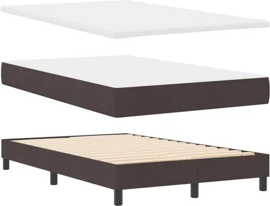 Modernes Boxspringbett vidaXL aus Stoff und Holzwerkstoff in Braun, B/T/H: 200 x 120 x 128 cm - Bild 1