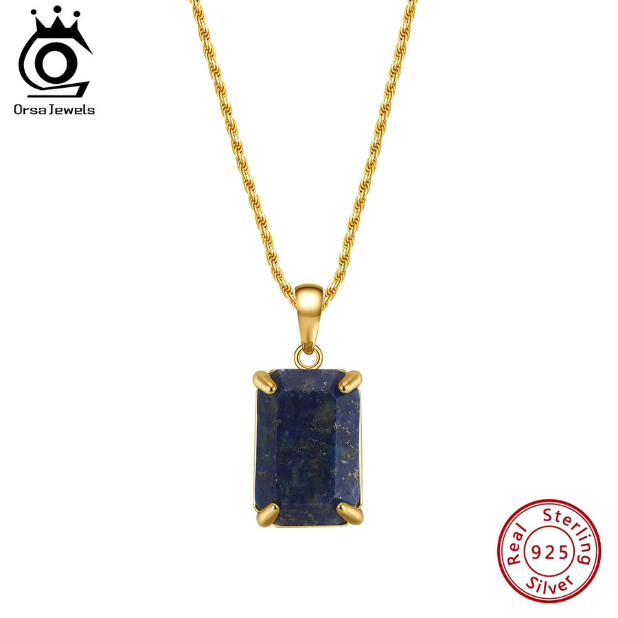 ORSA JEWELS Halskette 925 Silber, Lapislazuli, Unisex - Bild 1