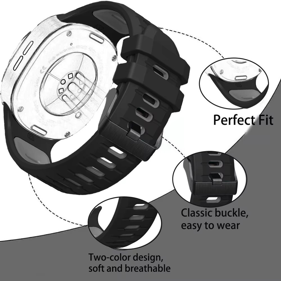 QCTOG Uhrenarmband Silikon, Samsung Galaxy Watch 8, Unisex - Bild 3