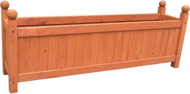 HTI-Line Pflanzkübel Heidi XL in Braun mit Holzoptik, B/T/H: 90,0 x 34,0 x 20,0 cm - Bild 1