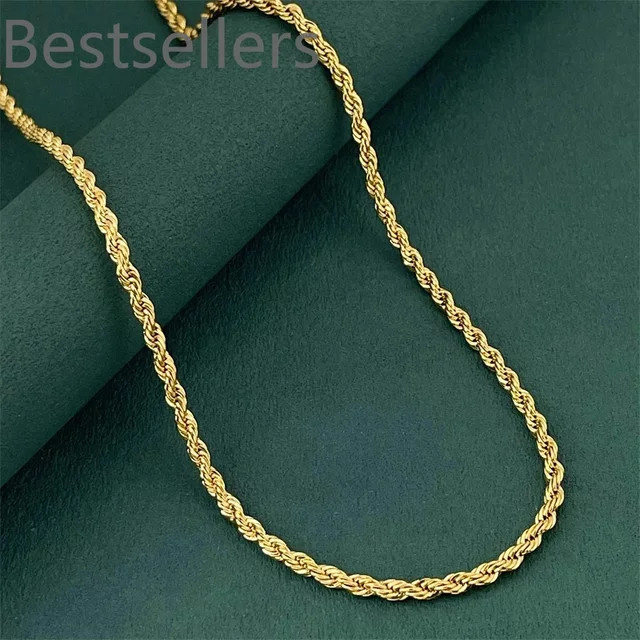 Lihong Seilkette 925 Silber, vergoldet, 3 mm, Unisex, 40-60 cm - Bild 1
