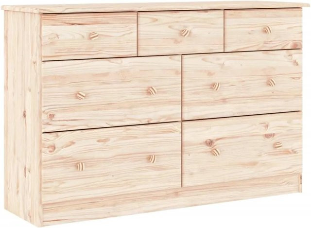 vidaXL Kommode ALTA aus Massivholz Kiefer in Braun, B/T/H: 112 x 35 x 73 cm - Bild 1