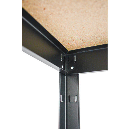 SCHULTE REGALWELT Grundregal aus Metall und Holz in Schwarz mit 2 Fachböden, B: 100 cm, T: 35 cm, H: 43 cm - Bild 2
