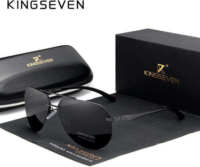 KINGSEVEN Sonnenbrille Piloten, randlos, polarisiert, Unisex - Bild 1