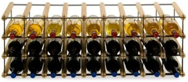 PROREGAL Modulares Weinregal Vinotega Mod aus massivem Kiefernholz in Natur, H x B x T: 32,5 x 92,5 x 24,5 cm - Bild 1