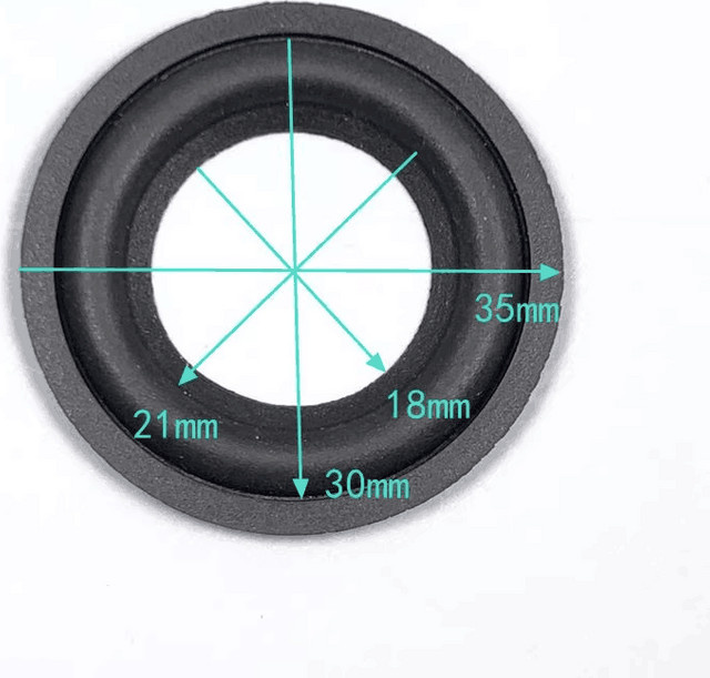 Ghxamp Lautsprecher Gummi Kante mit abnehmbarem Ring für Laptop Reparatur, 35 mm, Schwarz, 2 Stück - Bild 1