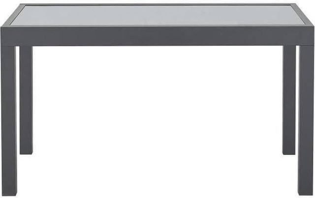 CALVI Ausziehbarer Gartentisch für 6 bis 10 Personen aus Aluminium und Glas in Grau, B/T/H: 135–270 x 90 x 75 cm - Bild 1