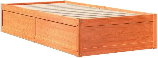 vidaXL Massivholzbett aus Kiefernholz in Braun, modern, ohne Matratze, B/T/H: 100 x 200 x 37 cm - Bild 1