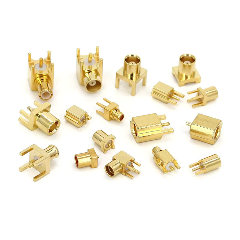 Stlxy 5er Set MCX und MMCX RF Koaxialstecker vergoldet als gerade und 90-Grad-Winkel Ausführung für PCB-Montage zum Löten in Gold - Bild 2