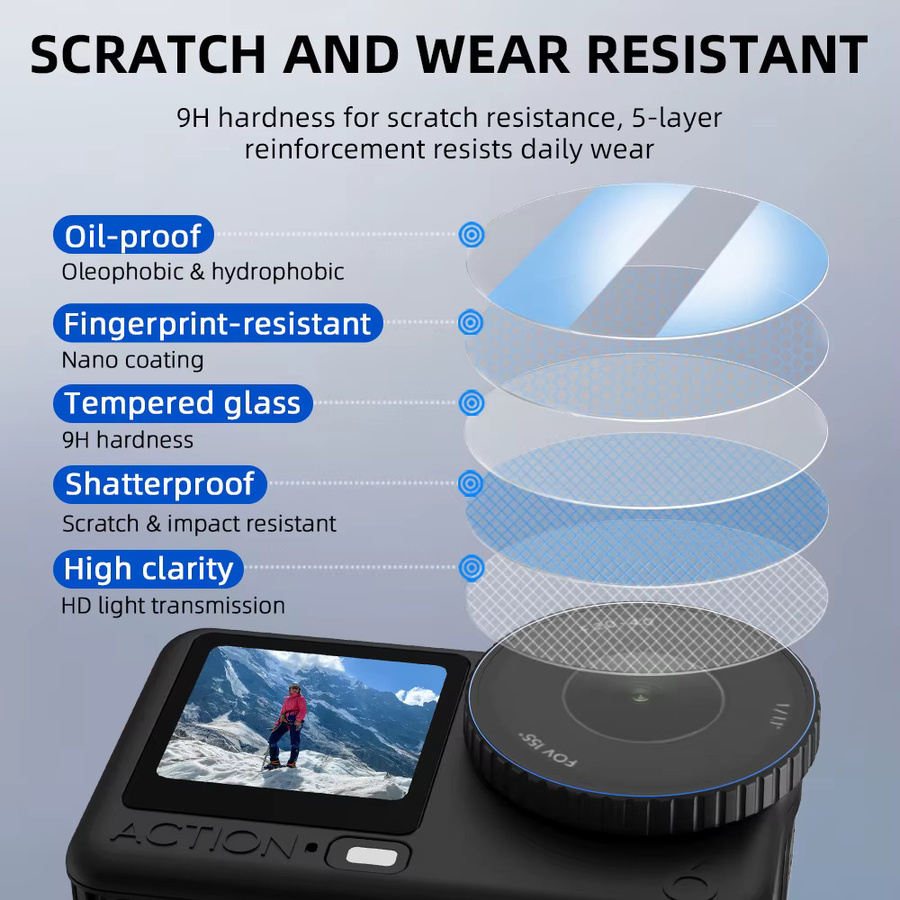 Flymile Displayschutzfolie und Objektivschutz für DJI OSMO Action 6, transparente HD-Schutzfolie für deine Action Camera - Bild 6