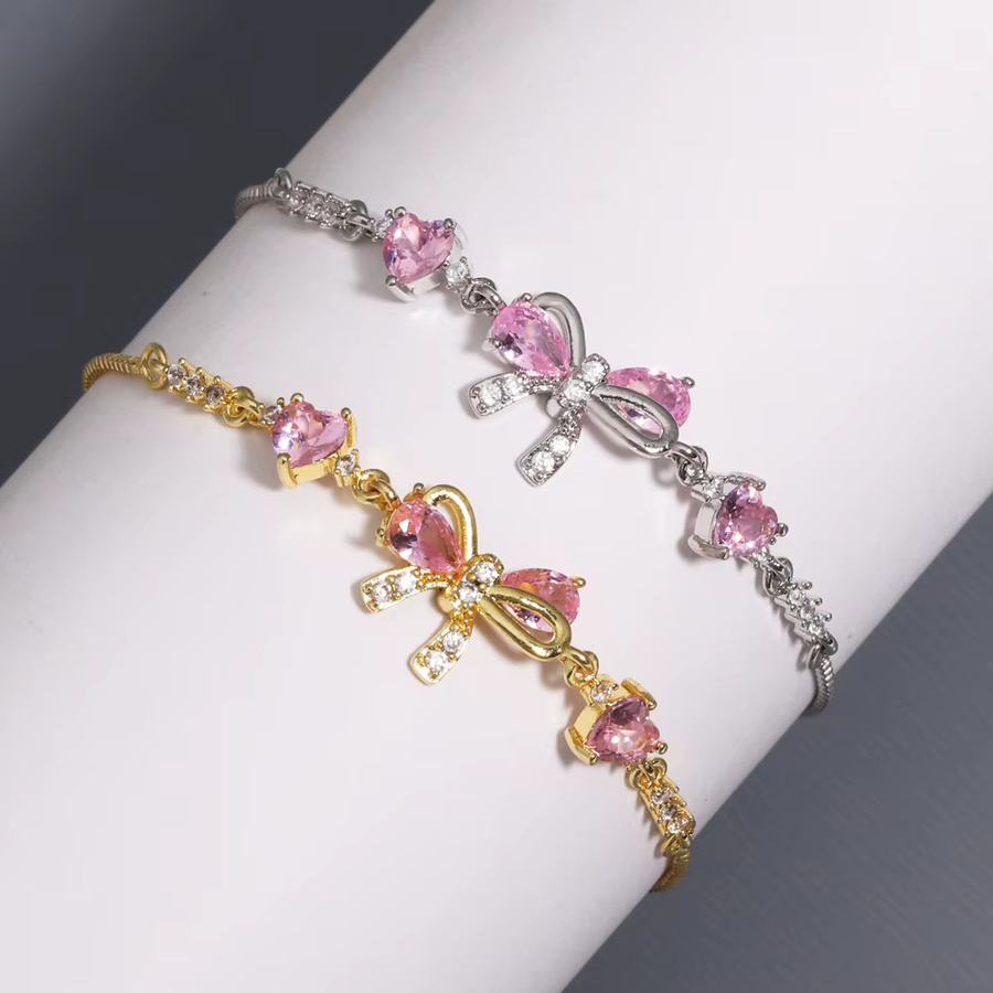 YUYAN Armband, Bowknot, Rosa Zirkonia, Damen - Bild 2