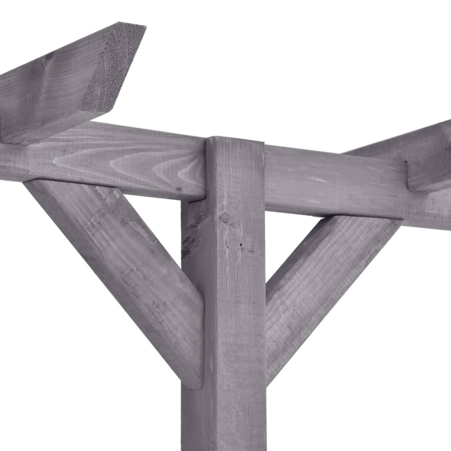 vidaXL Garten-Pergola aus grauem, imprägniertem Kiefernholz, B/T/H: 400 x 40 x 205 cm - Bild 2