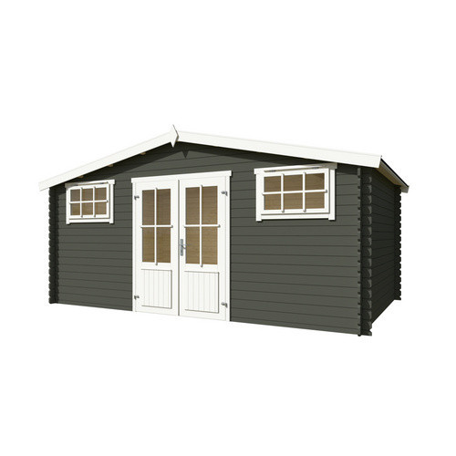 Lasita Gartenhaus Washington Satteldach in Grüngrau lasiert B/H/T: 518,6 x 245,1 x 396 cm - Bild 3