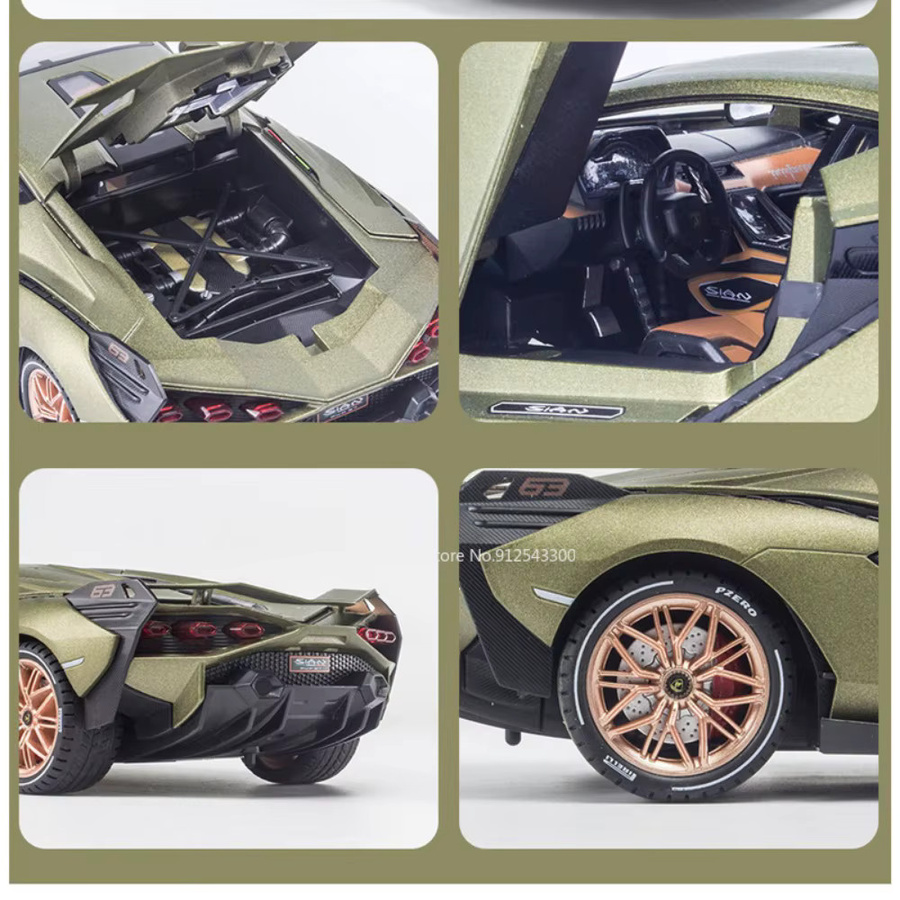 Lanbor Sina Sportspielzeug Auto Modell, 1:18, Metall, mit Sound und Licht - Bild 4
