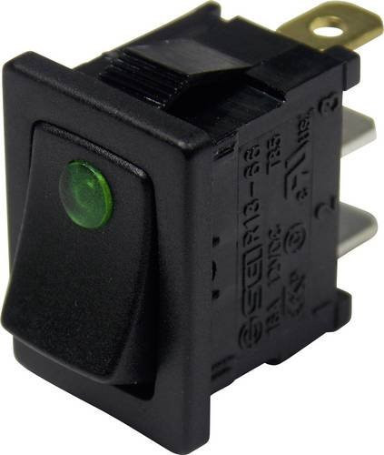 TRU Components Wippschalter TC-R13-66B2-02 B/B Schwarz 12 V/DC 16A 1 x Aus/Ein rastend - Bild 1