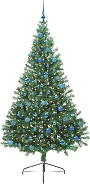 vidaXL Künstlicher Weihnachtsbaum Grün mit warmweißer LED-Beleuchtung, Höhe: 240 cm - Bild 1